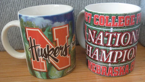 Lot 2:  1997 Nebraska Cornhusker National Champion Ceramic Coffee Mugs Cover