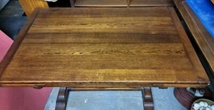 Antique Solid Oak Extendable Dining Table 6 Chairs Inc 2 carvers Bevan Funnel - Picture 1 of 12