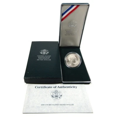 1990 W Eisenhower  Comm. Silver Dollar UNC Coin w/ Box & COA ~PRISTINE - Image 1 of 2