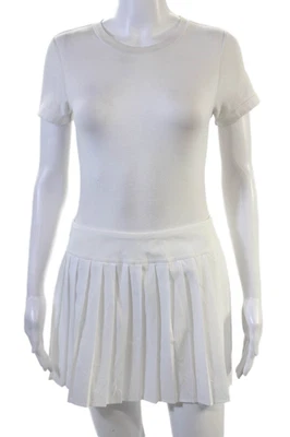 Mini pantalón corto plisado Lacoste para mujer blanco 100 % poliéster talla 38 Foto 1 de 4