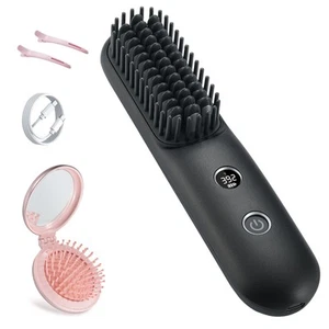 LCD Screen Cordless Hair Straightener Curler 2 in 1, Portable Mini Hair Strai... - Picture 1 of 9