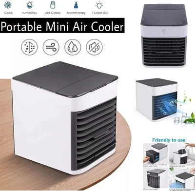 Portable Mini Air Cooler Fan Conditioner Humidifier Purifier USB Room Cooling - Image 1 of 4