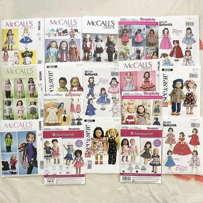 American Girl Doll Outfit Clothing Sewing Pattern Lot x17 Simplicity McCalls Etc - Image 1 of 4