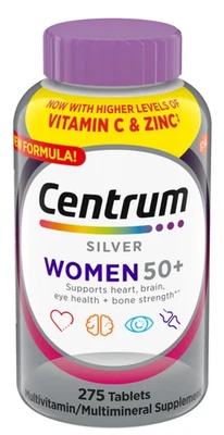 Centrum Silver Women 50+, Multivitamin, Multimineral, Immune 275 Tablets - Image 1 of 4
