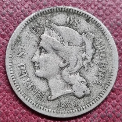 1873 Three Cent Piece Nickel 3c Circulated #96839 - Image 1 of 2