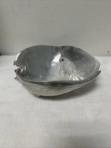 Vintage Arthur Court 1977 Carnelian Eye 12" Koi Fish Footed Shell Bowl - Picture 1 of 13