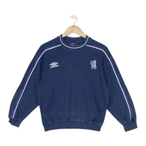 Vintage Umbro Chelsea Fc Sweatshirt Boys Size 11-12 Years Blue Youth Football - Picture 1 of 14
