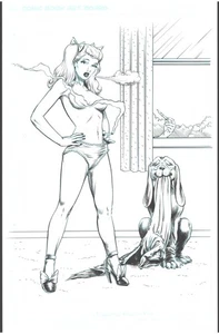 Sexy Cartoon - Cleverer Hund - Original Tinten - Bild 1 von 2