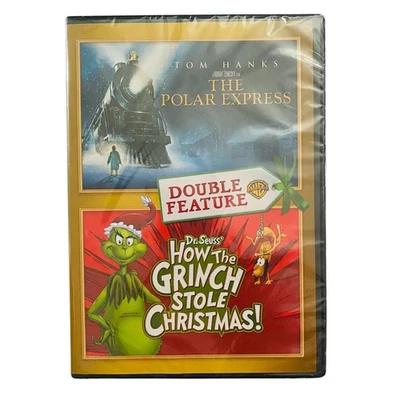The Polar Express Dr Seuss How The Grinch Stole Christmas DVD NEW Double Feature - Image 1 of 2