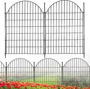 Decorative Metal Garden Fence 5 Panels, 40In (H) X 11.8Ft (L) No Dig Dog Fence O - Picture 1 of 8