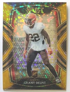 2020 PANINI SELECT GRANT DELPIT CLUB LEVEL GOLD DISCO PRIZM 1/10 CLEVELAND BROWN