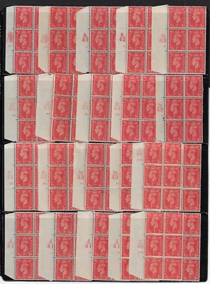 UK G.B. 1937 SPECIALIZED COLLECTION OF 26 DIFFERENT PLATE # IN BLOCKS OF 6 - Image 1 of 3