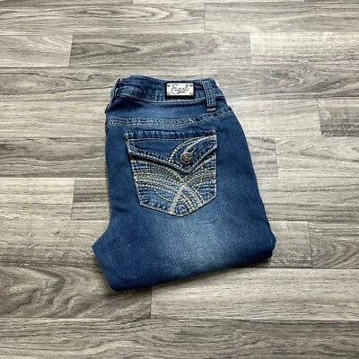 EARL JEAN Low Rise Dark Wash Blue Denim Jean Bermuda Shorts Women's Size 3 - Image 1 of 4