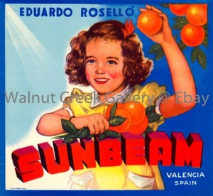 Obstkiste Etikett Kunstdruck, Kind, ca. 10,8" x 11,7" 12756 - Bild 1 von 1