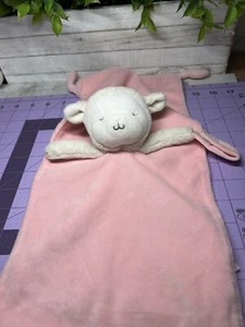 Carters Pink Lamb Plush Security Baby Blanket Lovey Pacifier Holder Rattle - Picture 1 of 6