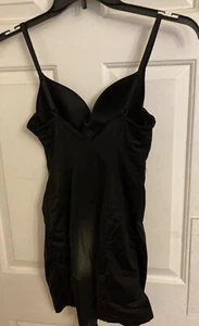 Size 34C Flexees Full Body Shapewear Black Padded Underwire Skirt Adjust-Crotch - Picture 1 of 4