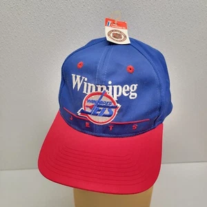 Vintage NHL Winnipeg Jets Snapback Hat Split Bar Cap 1990s Hockey Spellout - Picture 1 of 19