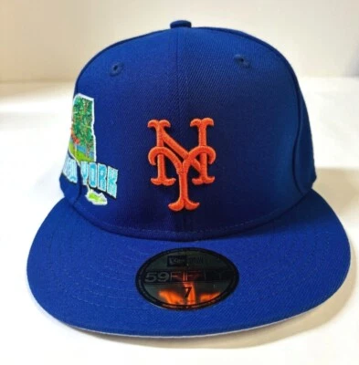 New York Mets NE MLB "STATEVIEW" Fitted Hat~Royal Blue - Image 1 of 4
