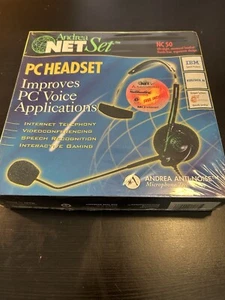 Andrea Net Set Wired PC Headset NC 50 Anti-Noise Microphone Technology SEALED - Picture 1 of 4