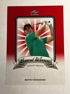2012 Leaf Metal RED PLASTIC PROOF MISSING AUTO & #/5 Award Matteo Manassero - Picture 1 of 2