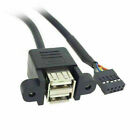 CY Motherboard 9 Pin Header auf Dual USB 2.0 A Typ Buchse Kabel 50 cm mit Panel