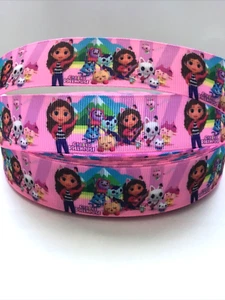 1 M Gabby's Dollhouse ribbon 25mm width for craft /hair bows/cake/ deco etc - Picture 1 of 3