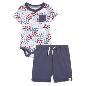 Infant Boy's Burt's Bees Baby Starry Bodysuit & Shorts Set - Picture 1 of 1