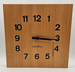Reloj de Pared Madera Bloque Carnicero Cuadrado MCM Seth Thomas De Colección 11" x 11" - Imagen 1 de 19