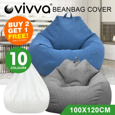 Extra Large Bean Bag Chairs Sofa Cover Indoor Lazy Lounger For Adults Kids - image 1 of 4