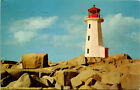 Vtg Peggy's Point Lighthouse Nova Scotia Canada Postcard