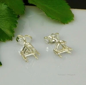 9 mm Billion Korb vorgekerbte Sterlingsilber Ohrring Fassungen (6 Krappen)  - Bild 1 von 1