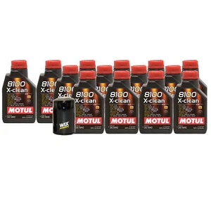 14L Motul 8100 X-CLEAN 5W40 Wix Filter Motor Oil Change Kit API SN - Picture 1 of 1