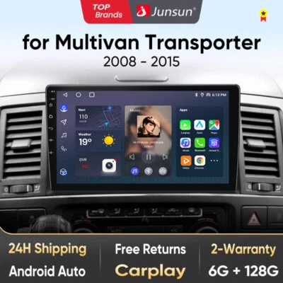 6+128GB Für VW Multivan T5 08-2015 Carplay Android 13 Autoradio GPS Navi WIFI BT - Bild 1 von 4