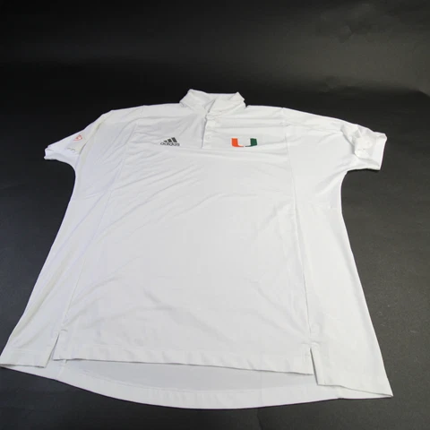 Miami Hurricanes adidas Aeroready Polo Men's White Used Cover