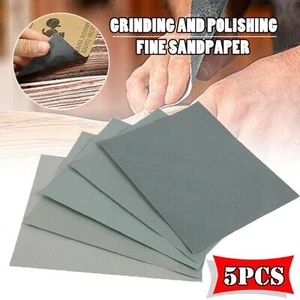 ☮♘5Pc 2000 2500 3000 5000 7000 Mix Wet and Dry Grit Sandpaper Sheets Ass - Picture 1 of 13