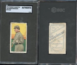 T206 Roger Bresnahan mit Schläger HOF ~~ SGC Auth ~~ Piemont 350 Back - Bild 1 von 1