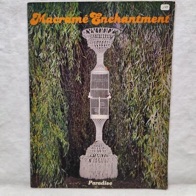 Rare Vtg 1977 MACRAME ENCHANTMENT OUTDOOR Designs Knot Projects By Sandy Crafts - Image 1 of 4