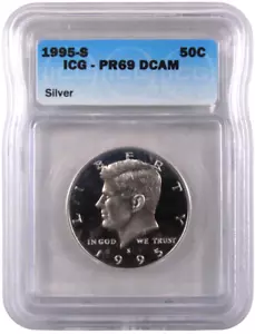 Kennedy 1995-S 50c ICG Pr 69 Proof Strike Silver US Coin - Picture 1 of 4