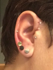 Trending Unique  Plug Gold, Silver ,Black Earrings - Picture 1 of 5