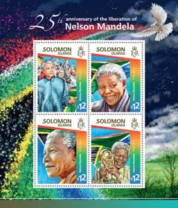 Nelson Mandela Stamps Solomon Islands 2015 MNH Liberation Famous People 4v M/S - Picture 1 of 1