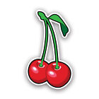 Cherries with Leaf Sticker Decal - Weatherproof - cherry lucky eternity