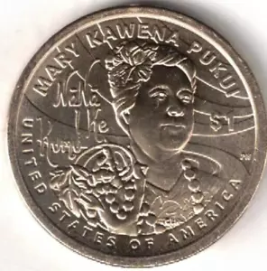 2025-P 1 $ Stempelglanz Mary Kawena Pukui N/A Dollar Münze! - Bild 1 von 2
