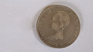 SPAGNA 5 PESETAS 1890 ALFONSO XIII ARGENTO - Foto 1 di 2