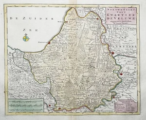 Veluwe Apeldoorn Deventer Harderwijk Niederlande Nederland Karte Tirion 1741 - Picture 1 of 1