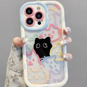 Süße Katze Tier Silikon Handyhülle für iPhone 7 8 11 12 13 14 15 16 17 Pro Max - Bild 1 von 24