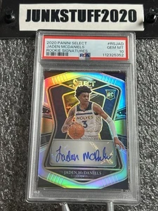 2020-21 Select Jaden Mcdaniels PSA 10 Auto /249 Silver Prizm Rookie Signatures - Picture 1 of 4