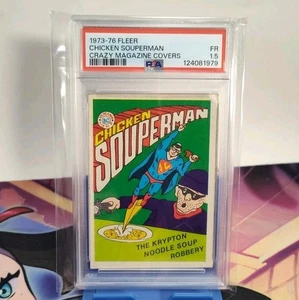 1973-76 Fleer Crazy Magazine Covers Sticker Chicken Souperman PSA 1.5 - Picture 1 of 3