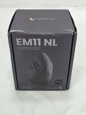 ProtoArc Ergonomic Vertical Mouse Rechargeable Multi-Device, Black EM11 NL - Image 1 of 4