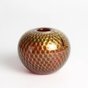 Jarrón esférico de cristal de Murano Archimede Seguso 1950-60 oro rojo diseño Mid Century - Imagen 1 de 5