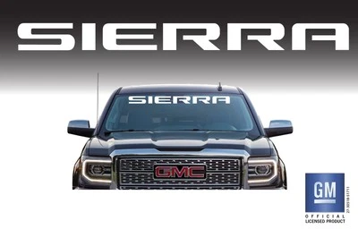 GMC SIERRA White Windshield Banner Decal 2015-2026 GM Licensed - Image 1 of 2